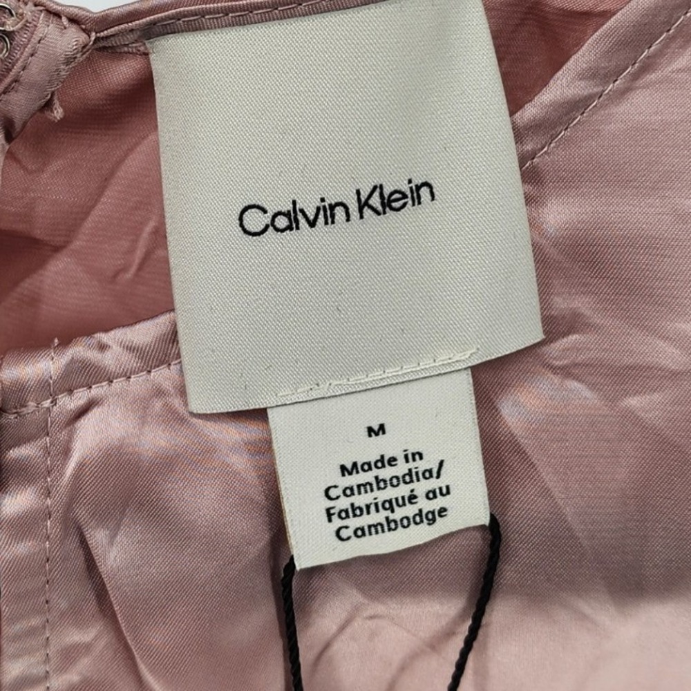Calvin Klein Women Dusty Rose Wrinkled Texture Long Sleeve Blouse M 44D910G NWT - Picture 3 of 8